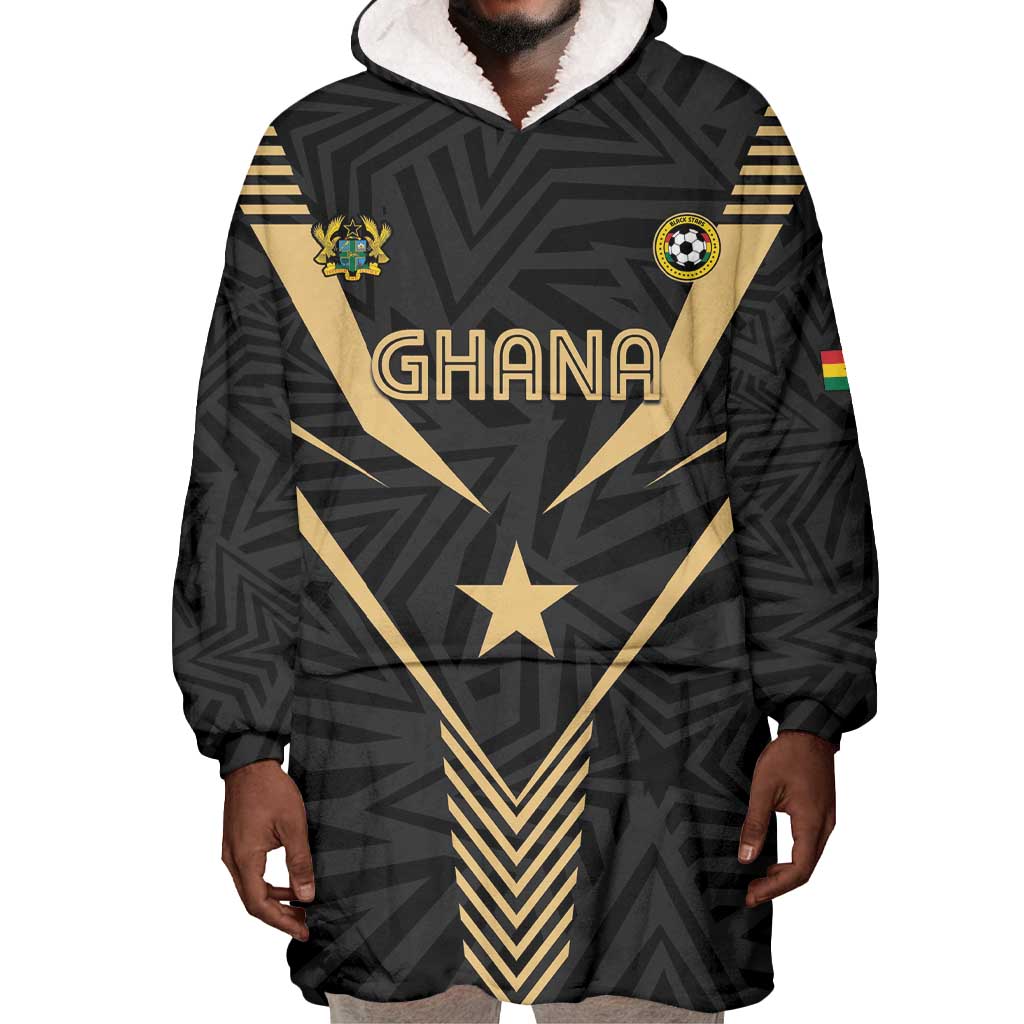 Custom Football 2026 Ghana Wearable Blanket Hoodie Black Stars Rise