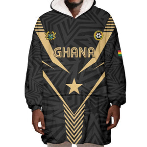 Custom Football 2026 Ghana Wearable Blanket Hoodie Black Stars Rise