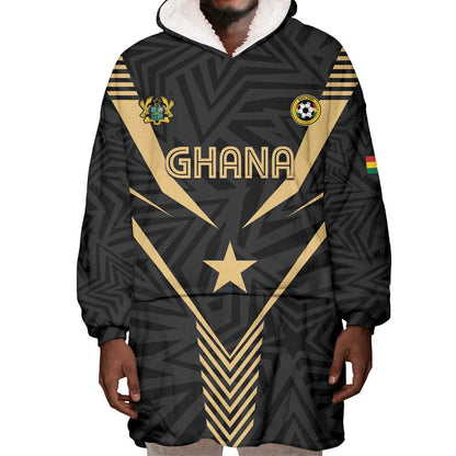 Custom Football 2026 Ghana Wearable Blanket Hoodie Black Stars Rise