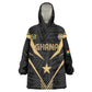 Custom Football 2026 Ghana Wearable Blanket Hoodie Black Stars Rise