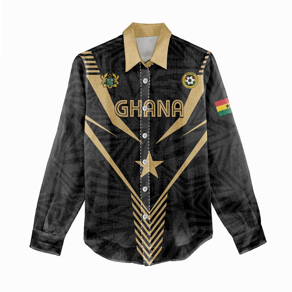 Custom Football 2026 Ghana Women Casual Shirt Black Stars Rise