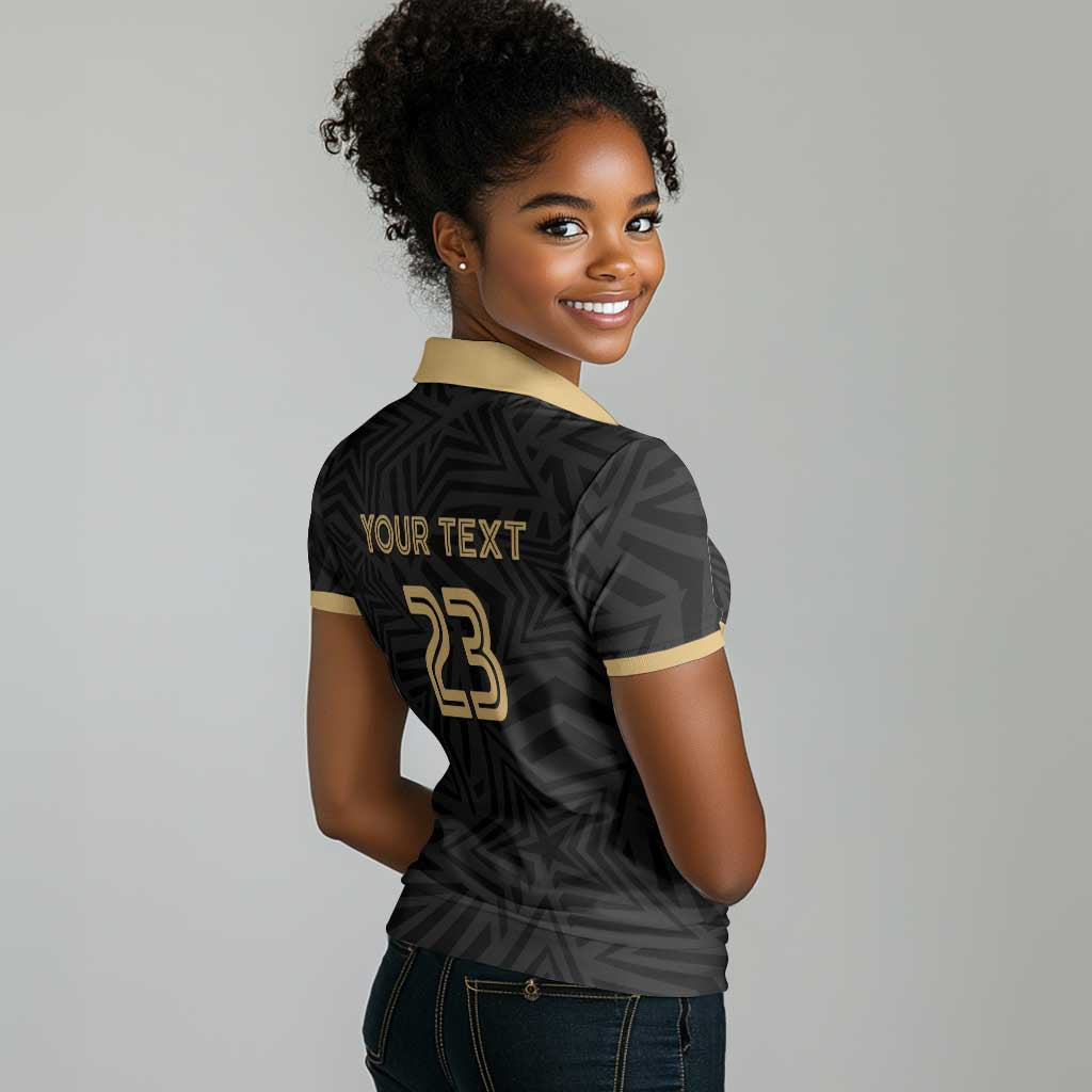 Custom Football 2026 Ghana Women Polo Shirt Black Stars Rise