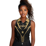 Custom Football 2026 Ghana Women Sleeveless Polo Shirt Black Stars Rise