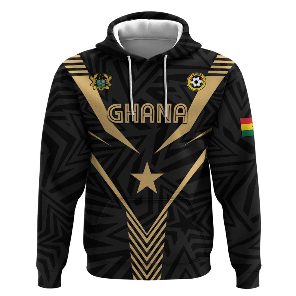 Custom Football 2026 Ghana Zip Hoodie Black Stars Rise
