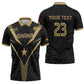 Custom Football 2026 Ghana Zipper Polo Shirt Black Stars Rise