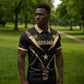 Custom Football 2026 Ghana Zipper Polo Shirt Black Stars Rise