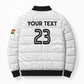 Custom Football 2026 Ghana Bomber Puffer Jacket Black Stars Go Glory