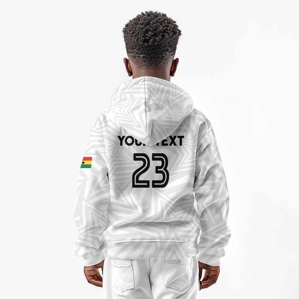 Custom Football 2026 Ghana Kid Hoodie Black Stars Go Glory