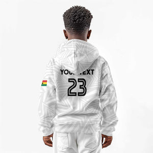 Custom Football 2026 Ghana Kid Hoodie Black Stars Go Glory