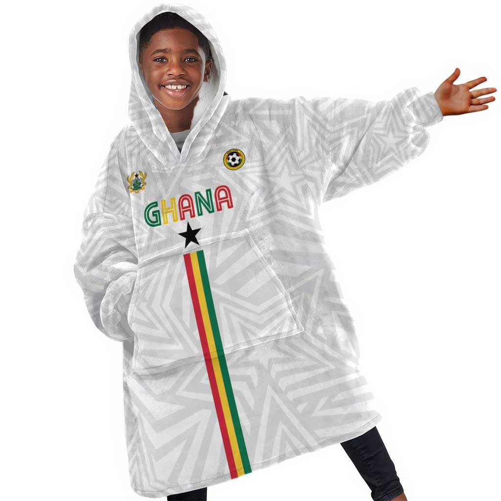 Custom Football 2026 Ghana Kid Wearable Blanket Hoodie Black Stars Go Glory