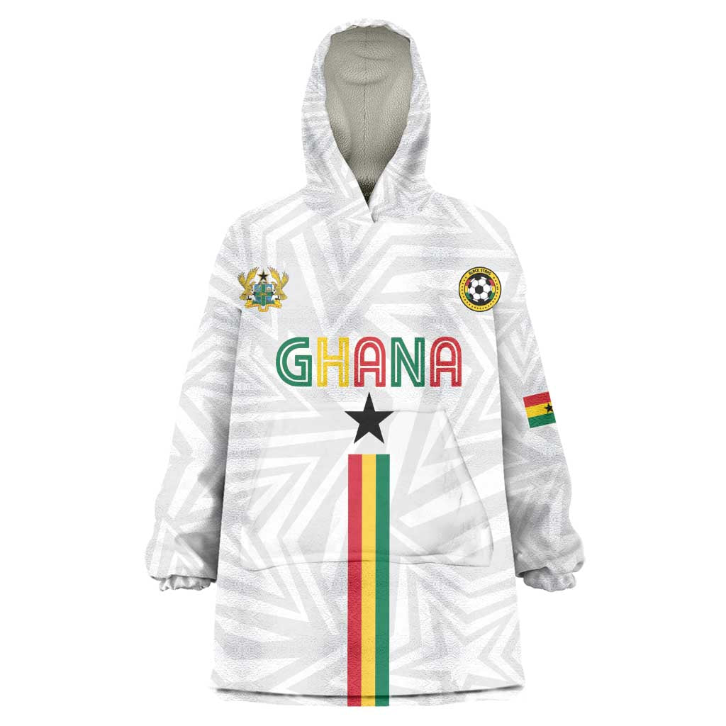 Custom Football 2026 Ghana Kid Wearable Blanket Hoodie Black Stars Go Glory