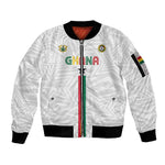 Custom Football 2026 Ghana Sleeve Zip Bomber Jacket Black Stars Go Glory