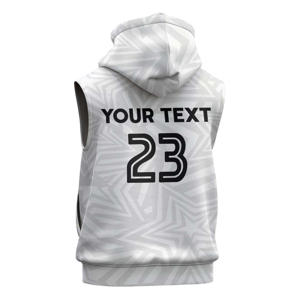 Custom Football 2026 Ghana Sleeveless Zip Hoodie Black Stars Go Glory