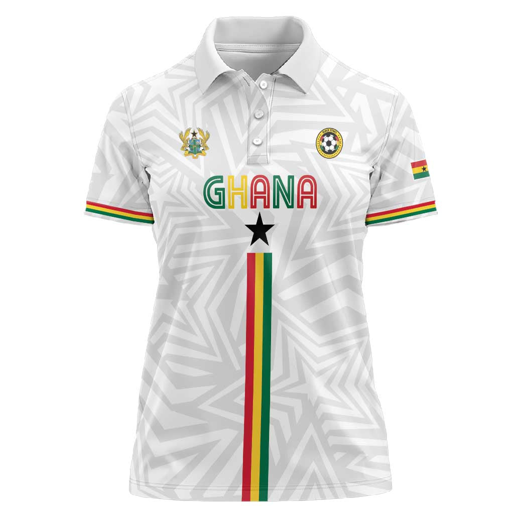 Custom Football 2026 Ghana Women Polo Shirt Black Stars Go Glory