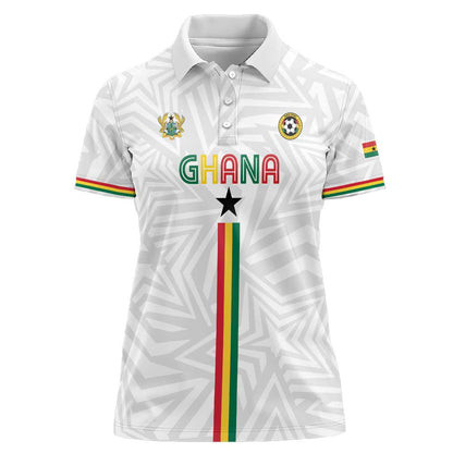 Custom Football 2026 Ghana Women Polo Shirt Black Stars Go Glory