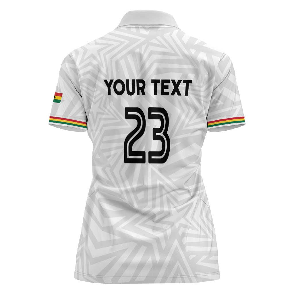 Custom Football 2026 Ghana Women Polo Shirt Black Stars Go Glory
