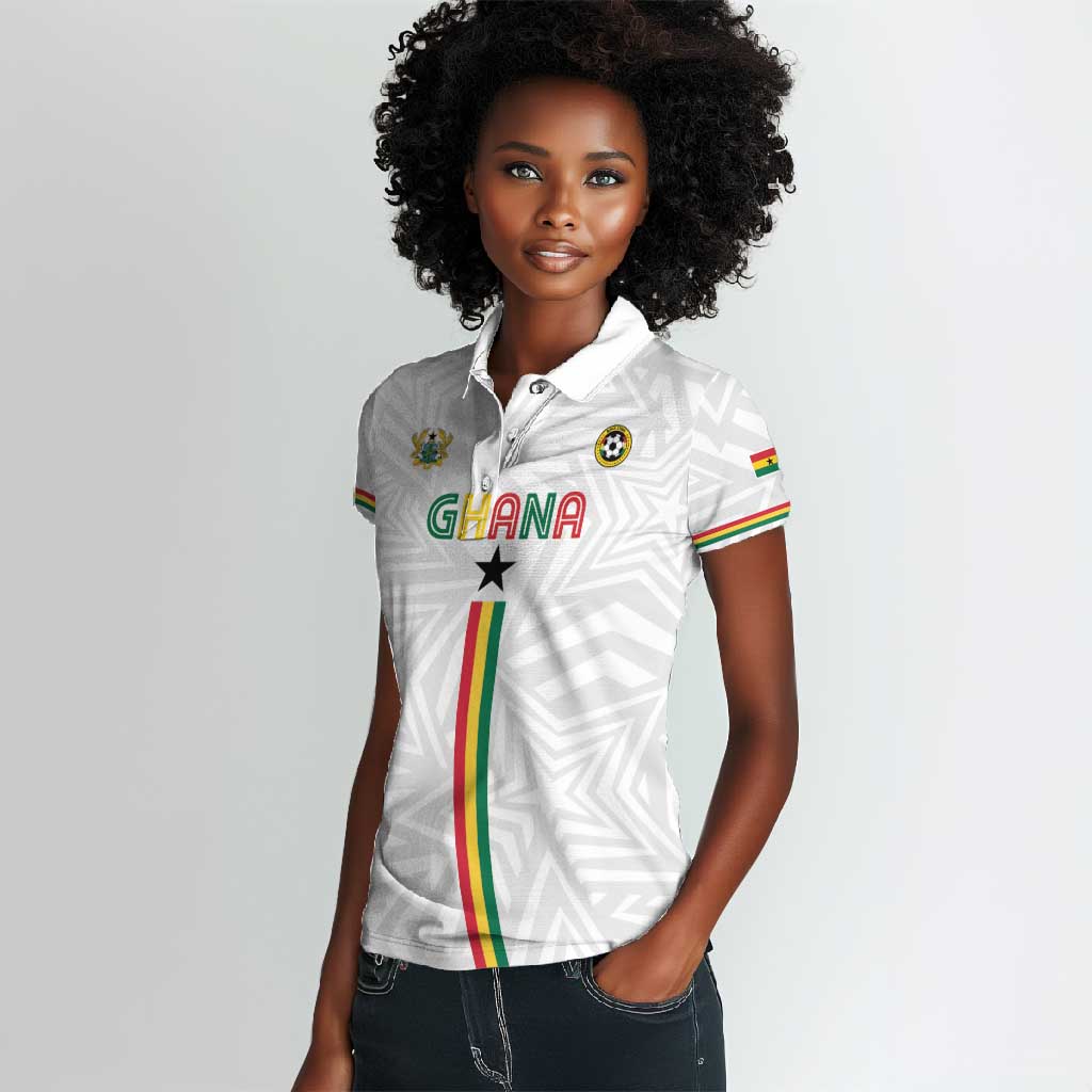 Custom Football 2026 Ghana Women Polo Shirt Black Stars Go Glory