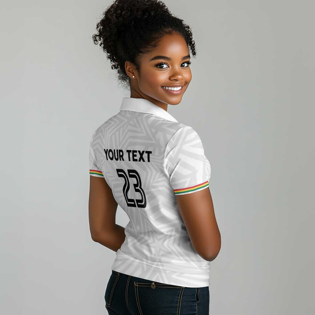 Custom Football 2026 Ghana Women Polo Shirt Black Stars Go Glory
