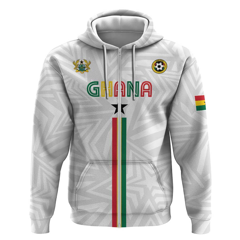 Custom Football 2026 Ghana Zip Hoodie Black Stars Go Glory