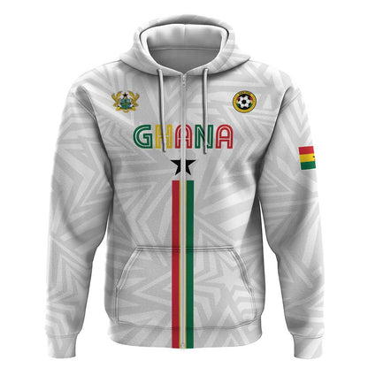 Custom Football 2026 Ghana Zip Hoodie Black Stars Go Glory