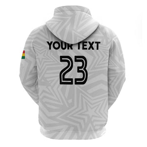 Custom Football 2026 Ghana Zip Hoodie Black Stars Go Glory