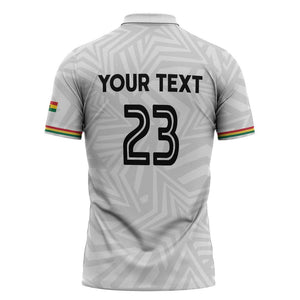 Custom Football 2026 Ghana Zipper Polo Shirt Black Stars Go Glory