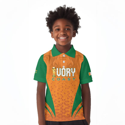 Custom Ivory Coast 2026 World Football Kid Polo Shirt Elephants Go Champions