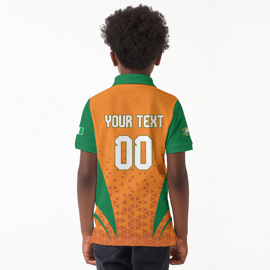Custom Ivory Coast 2026 World Football Kid Polo Shirt Elephants Go Champions