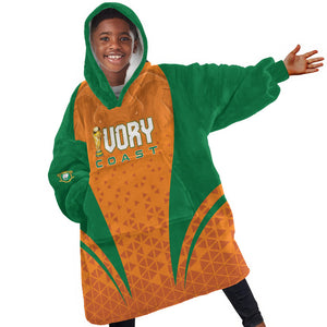 Custom Ivory Coast 2026 World Football Kid Wearable Blanket Hoodie Elephants Go Champions