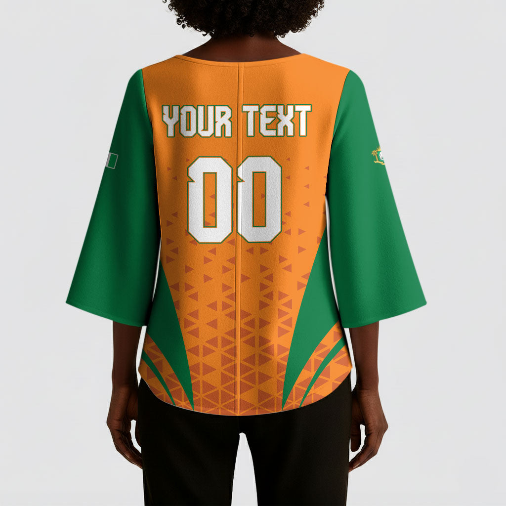 Custom Ivory Coast 2026 World Football Kimono Sleeve Blouse Elephants Go Champions