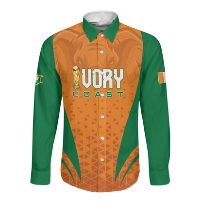 Custom Ivory Coast 2026 World Football Long Sleeve Button Shirt Elephants Go Champions