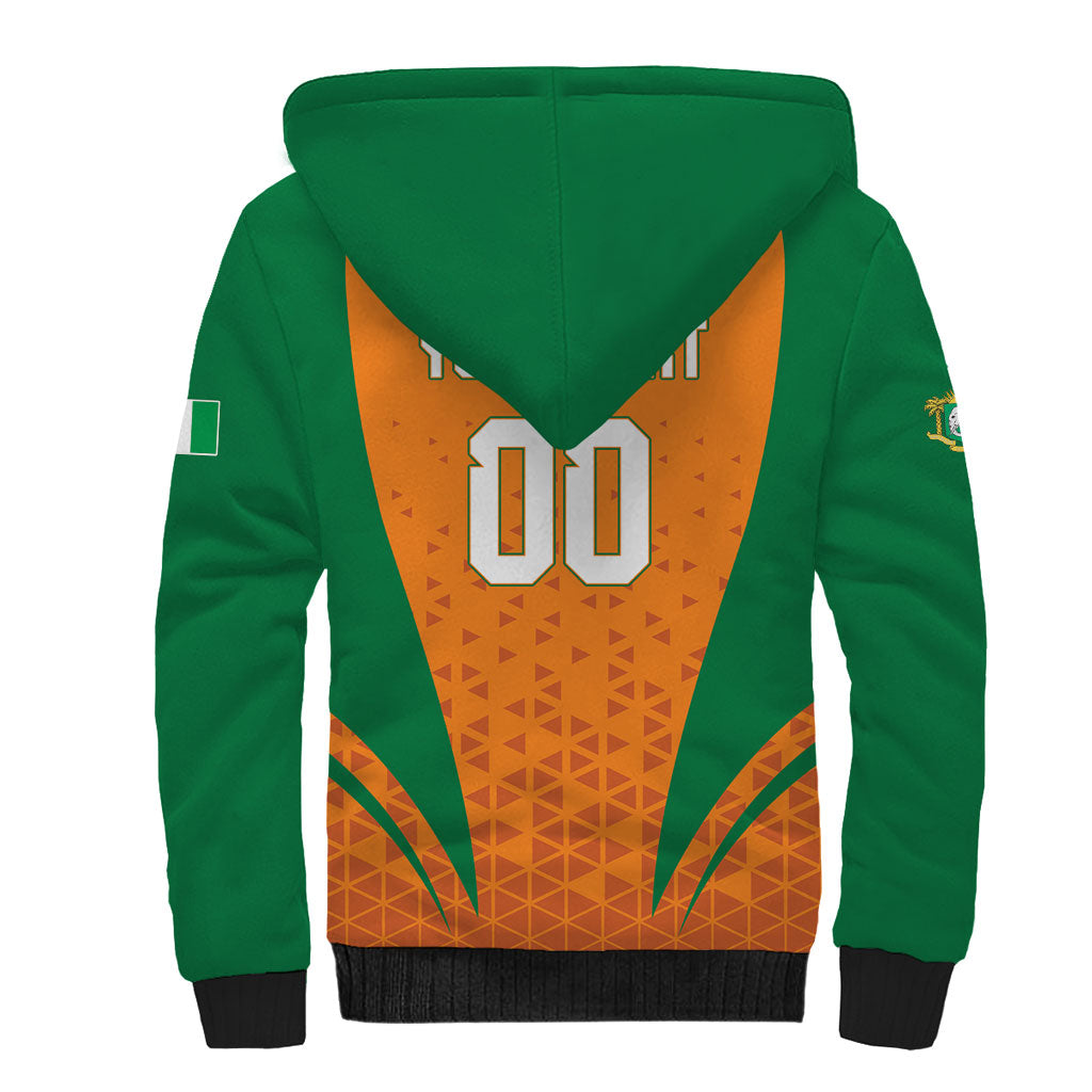 Custom Ivory Coast 2026 World Football Sherpa Hoodie Elephants Go Champions