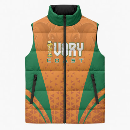 Custom Ivory Coast 2026 World Football Sleeveless Puffer Jacket Elephants Go Champions
