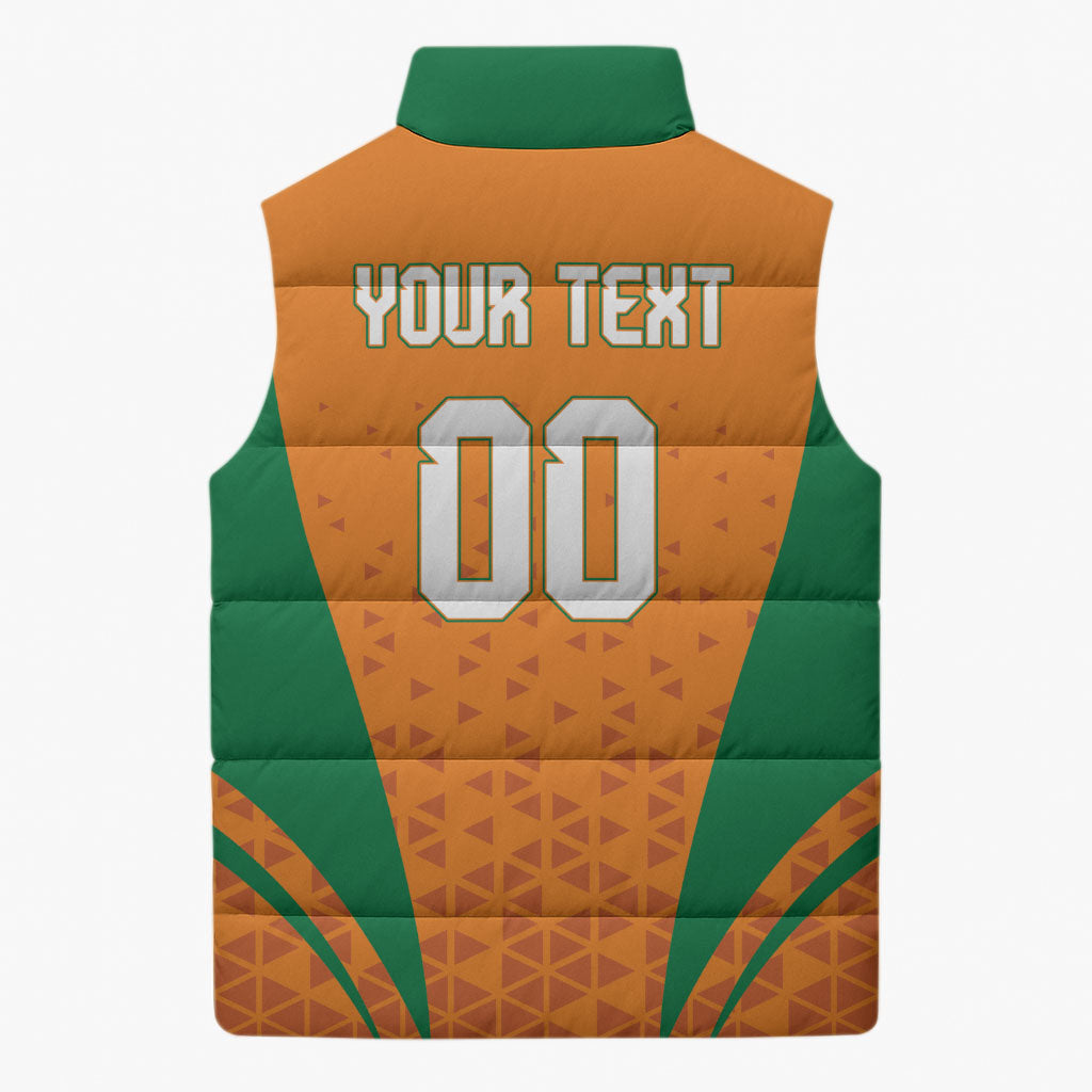 Custom Ivory Coast 2026 World Football Sleeveless Puffer Jacket Elephants Go Champions