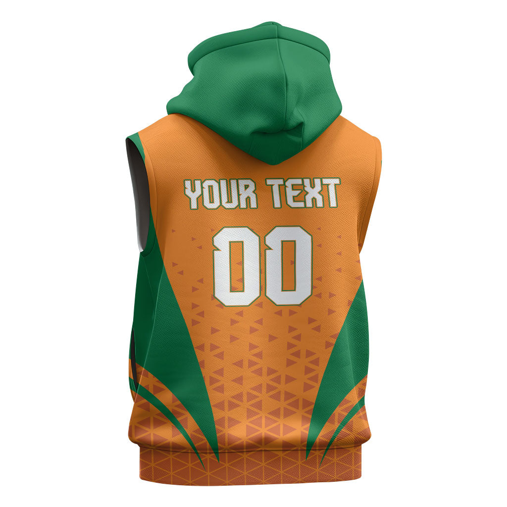 Custom Ivory Coast 2026 World Football Sleeveless Zip Hoodie Elephants Go Champions