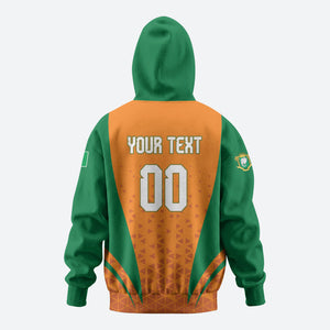 Custom Ivory Coast 2026 World Football Zip Hoodie Elephants Go Champions