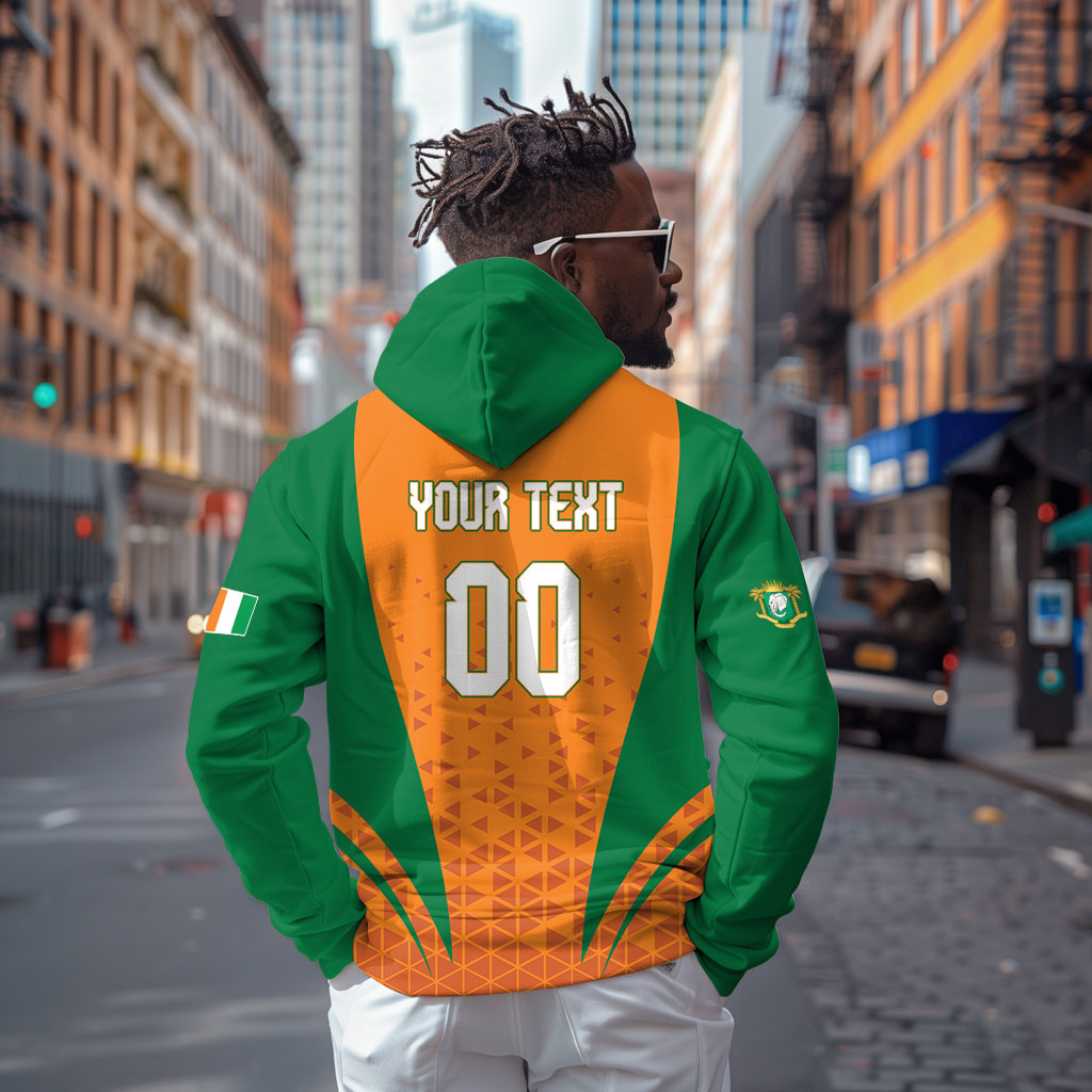 Custom Ivory Coast 2026 World Football Zip Hoodie Elephants Go Champions