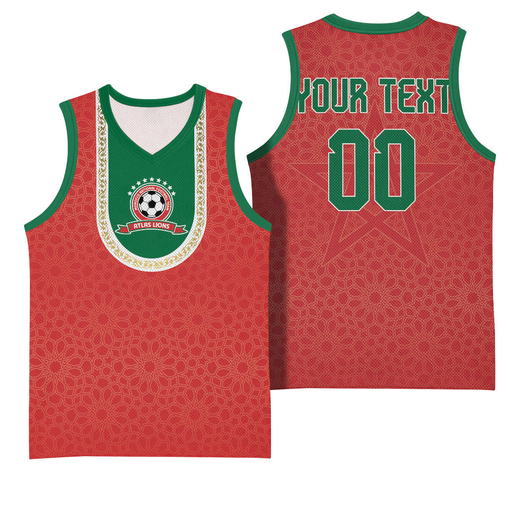 Custom Morocco 2026 World Football Basketball Jersey Atlas Lions Go Champions