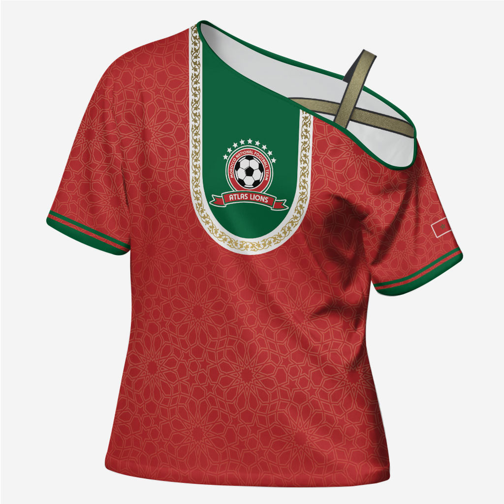 Custom Morocco 2026 World Football Cross Shoulder Shirt Atlas Lions Go Champions