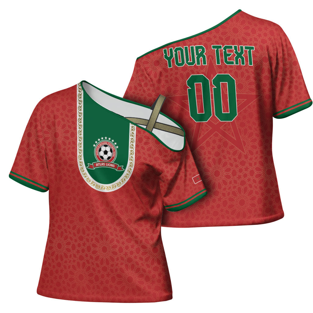 Custom Morocco 2026 World Football Cross Shoulder Shirt Atlas Lions Go Champions