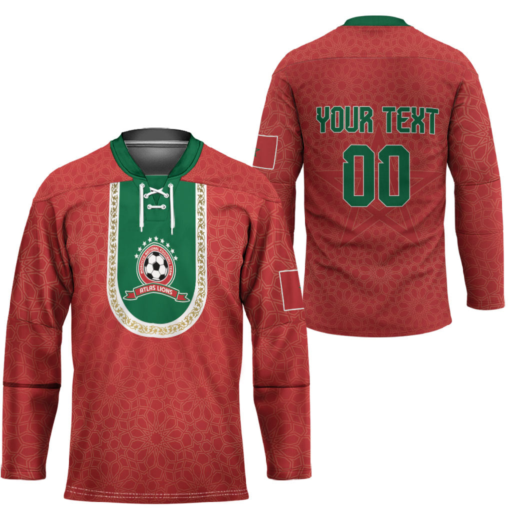 Custom Morocco 2026 World Football Hockey Jersey Atlas Lions Go Champions