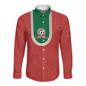 Custom Morocco 2026 World Football Long Sleeve Button Shirt Atlas Lions Go Champions