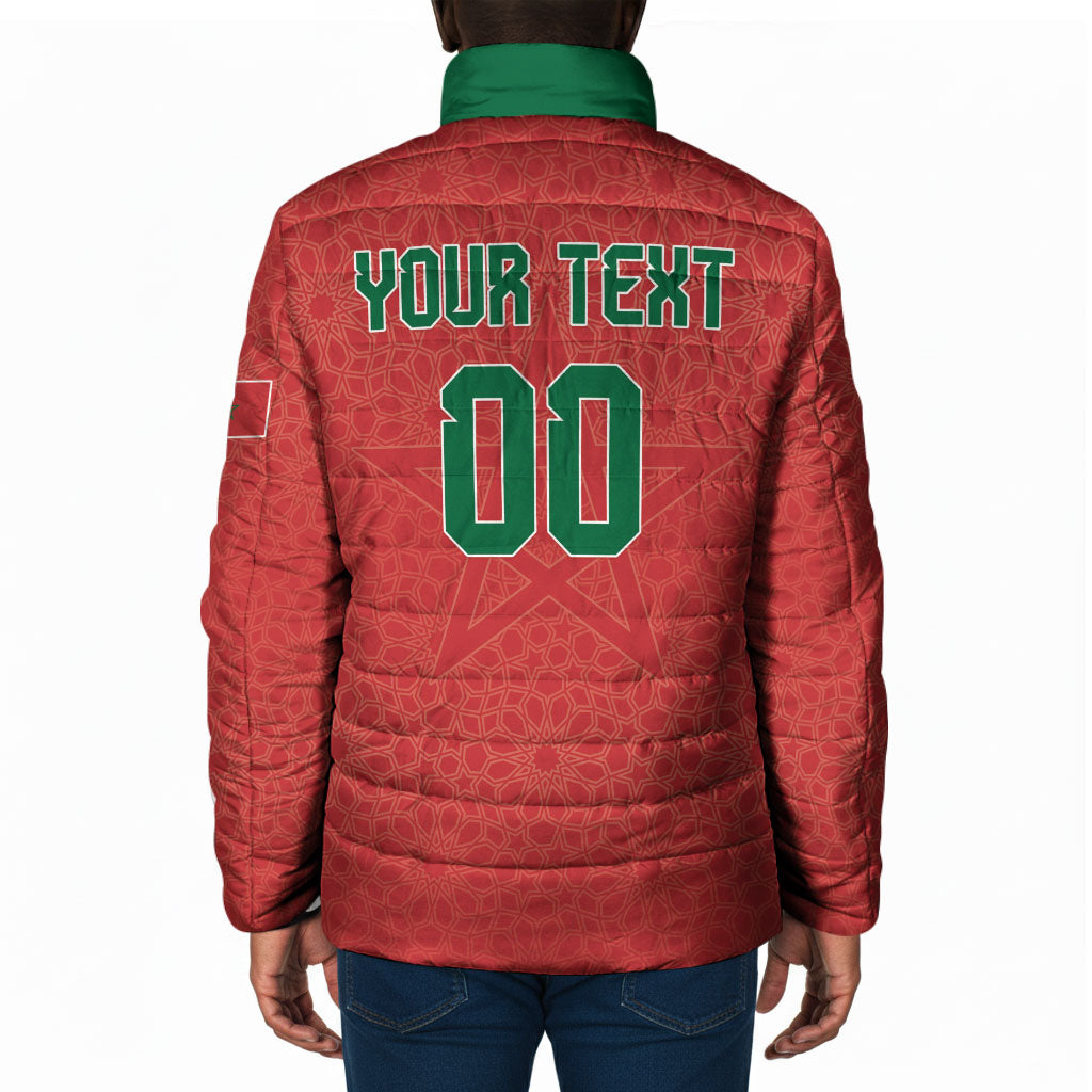 Custom Morocco 2026 World Football Padded Jacket Atlas Lions Go Champions