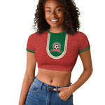 Custom Morocco 2026 World Football Raglan Cropped T shirt Atlas Lions Go Champions