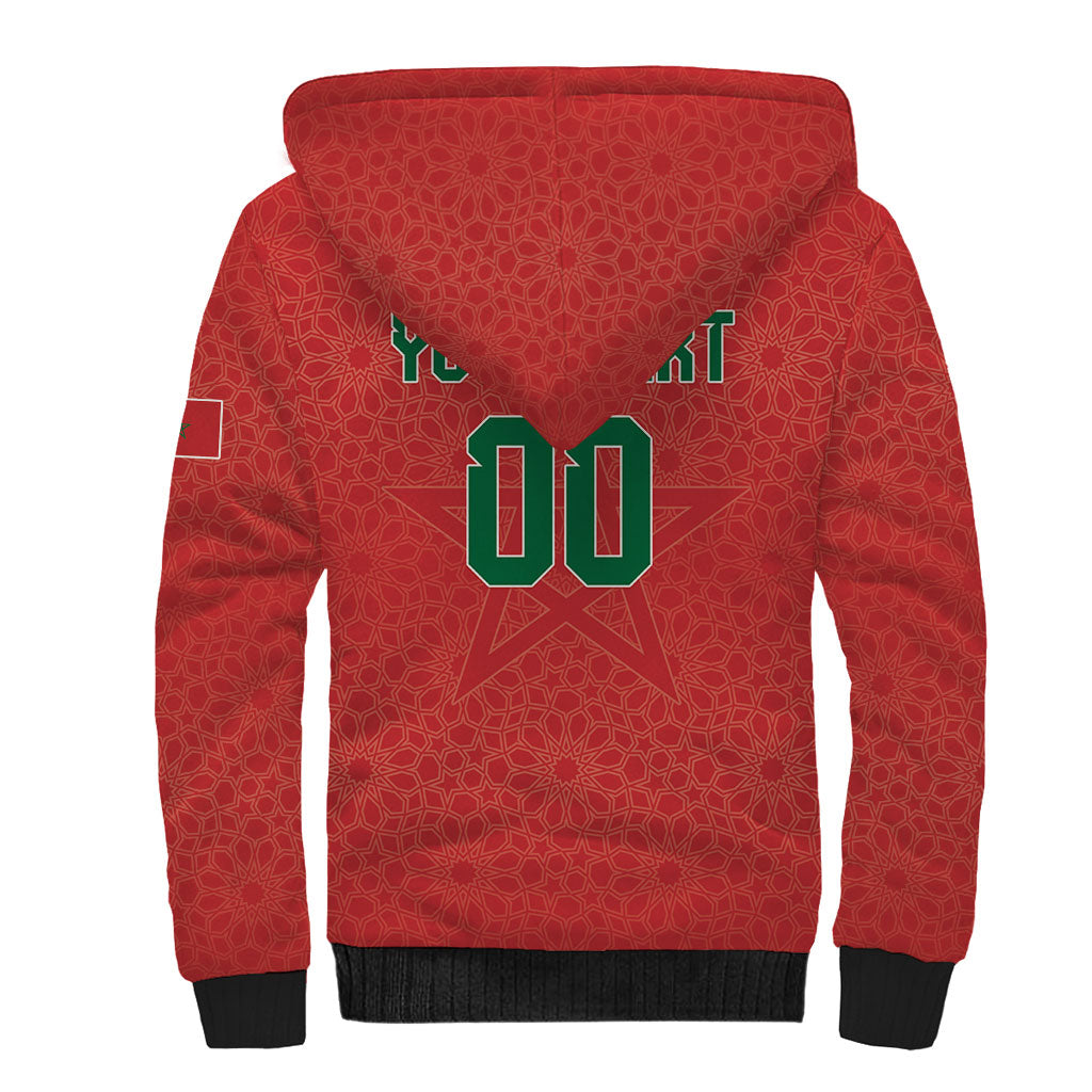 Custom Morocco 2026 World Football Sherpa Hoodie Atlas Lions Go Champions