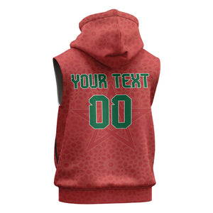 Custom Morocco 2026 World Football Sleeveless Zip Hoodie Atlas Lions Go Champions