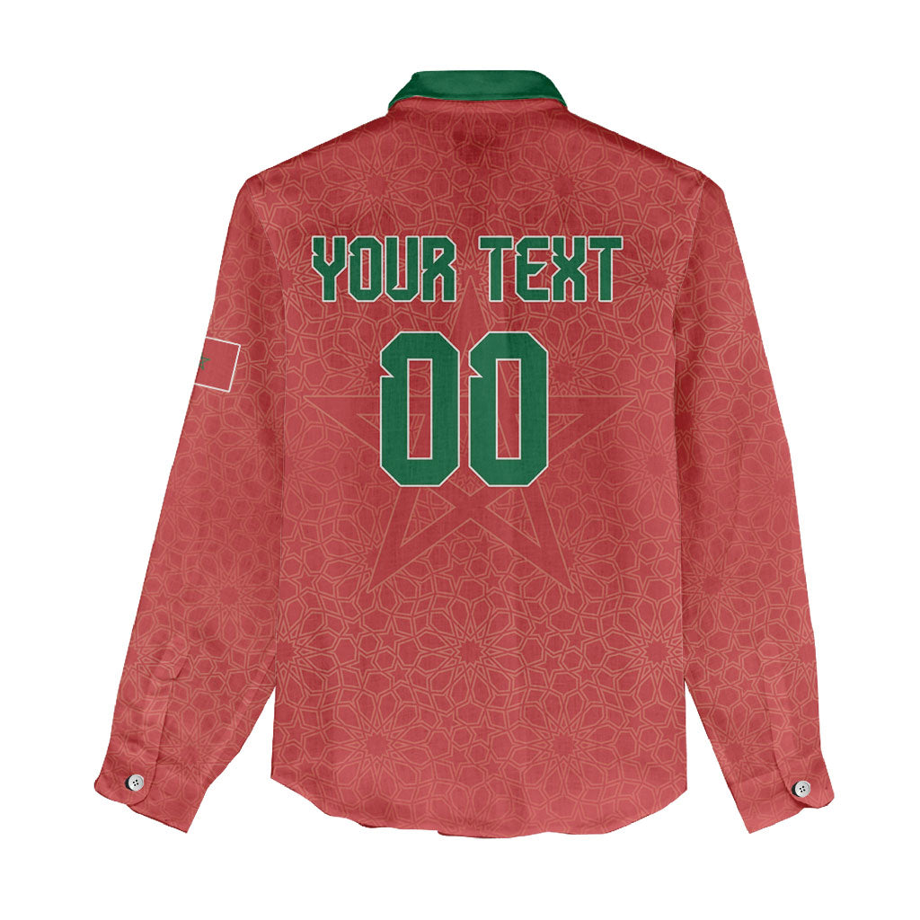 Custom Morocco 2026 World Football Women Casual Shirt Atlas Lions Go Champions