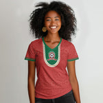 Custom Morocco 2026 World Football Women V-Neck T-Shirt Atlas Lions Go Champions