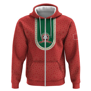 Custom Morocco 2026 World Football Zip Hoodie Atlas Lions Go Champions