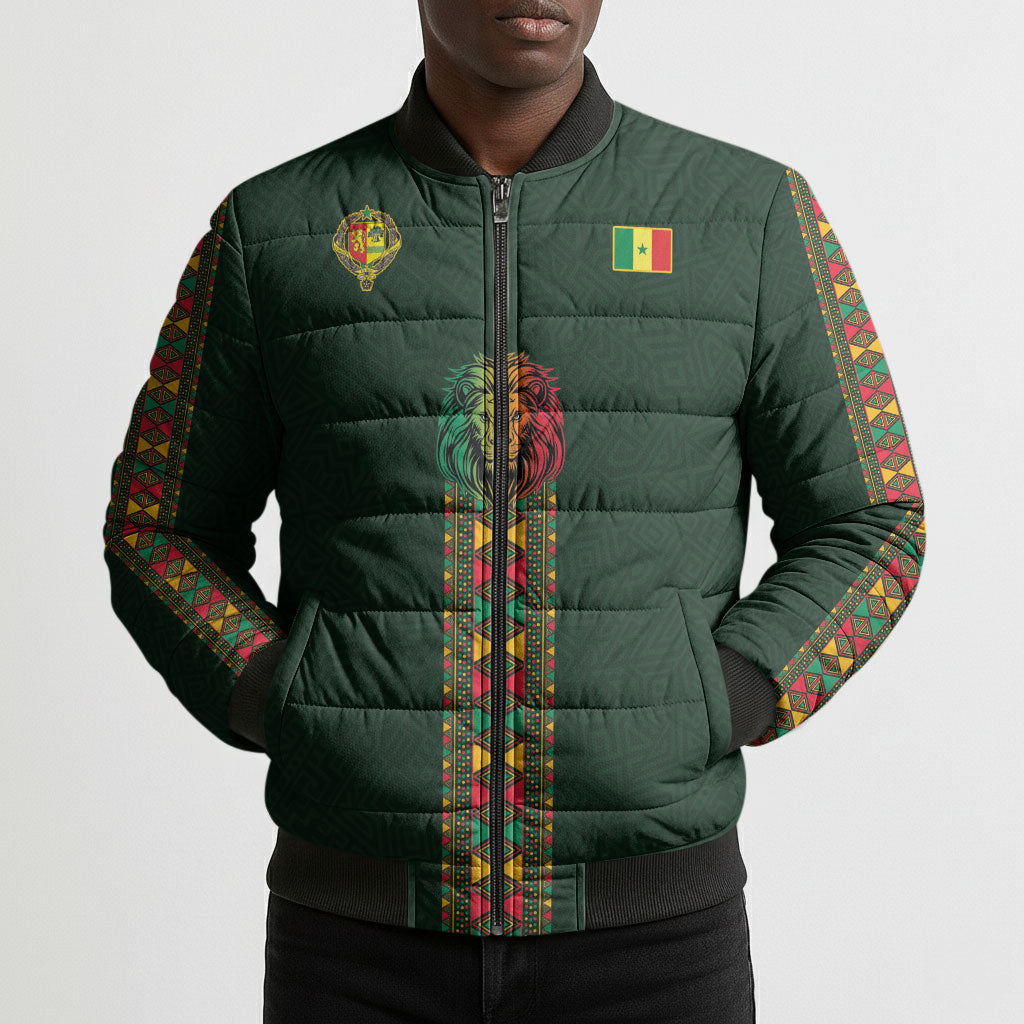 Custom Senegal 2026 World Football Bomber Puffer Jacket Lions of Teranga Go Champions